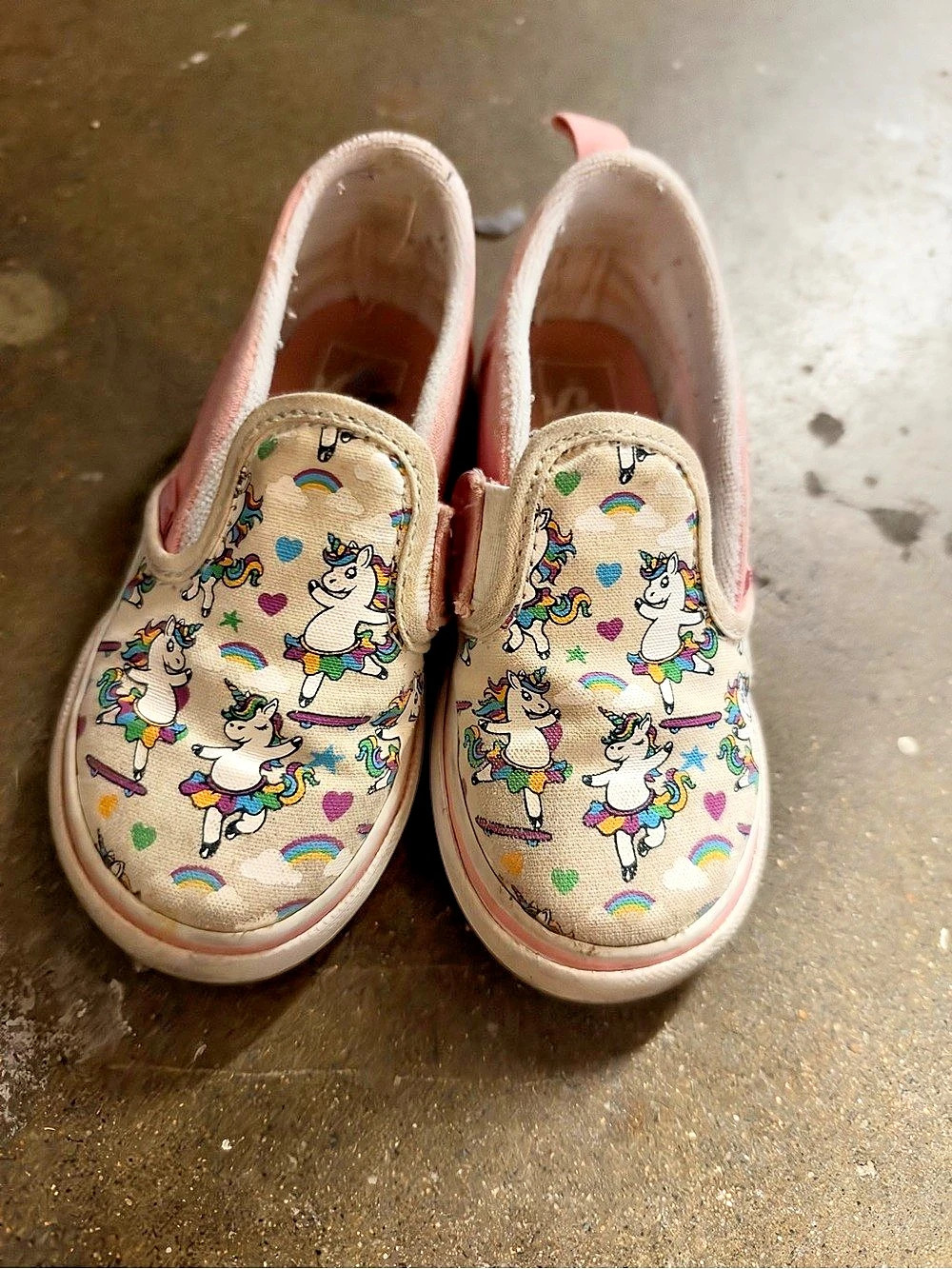 Vans Classic Slip-On V Unicorn Rainbow Toddler Sneakers. Size 9C